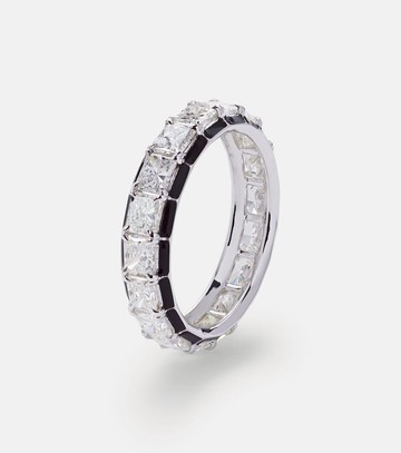 Kamyen Radiant Eternity 18kt white gold pinky ring with diamonds