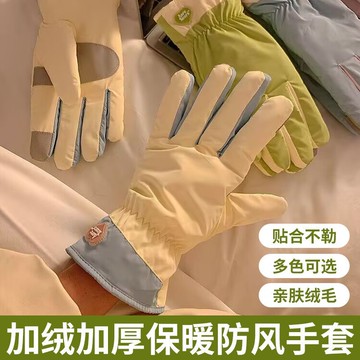 🔥台灣出貨🔥 可愛騎行騎車手套保暖防寒加絨防潑水戶外滑雪防風手套女冬季