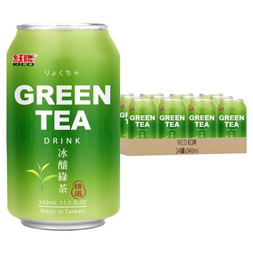 RICO 紅牌 冰釀綠茶  340ml  24罐