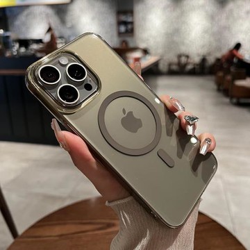 umj適用于iphone16pro手機殼17pm高級透明硬殼PC新款15磁吸無線充電蘋果14proMax13超薄12大孔防摔保護套男女