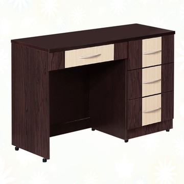 文創集 南亞塑鋼 桑佛多彩3.4尺四抽塑鋼書桌(二色可選)-102.5x47.8x75.9cm免組