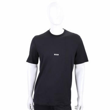 MSGM Logo 品牌字母黑色純棉TEE T恤(男款)