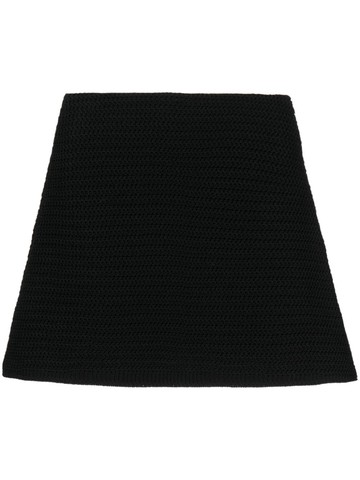 MACH & MACH - A-line knitted miniskirt - women - Polyester/Polyamide/Cotton - M - Black