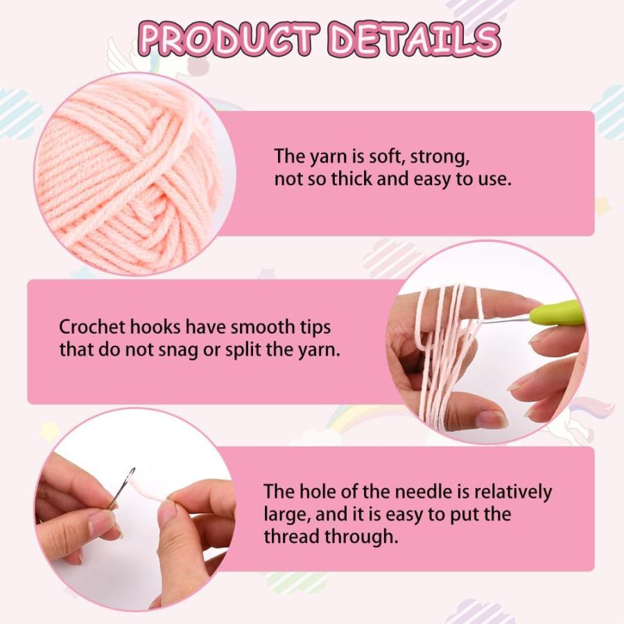 Crochet Kit for Beginners  Complete DIY Crochet Kit With Step-by-Step Video Tutorials and Enough Needle  Hook and Other Related Accessories  Croche