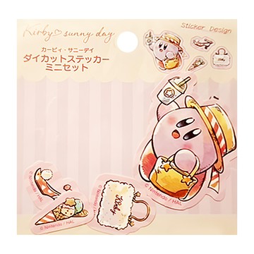 Nintendo 任天堂 卡比SD系列貼紙  大貼紙60 x 60mm + 小貼紙40 x 40mm  粉紅色
