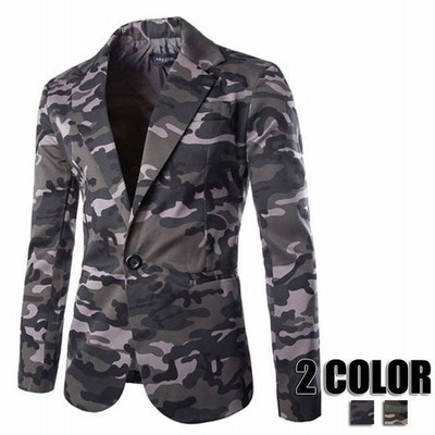 ブレザー テーラード メンズ 長袖 迷彩 ジャケット 迷彩柄 カジュアル コーデ ジャケット 30代40代50代 秋冬 2色 通販 Lineポイント最大get Lineショッピング