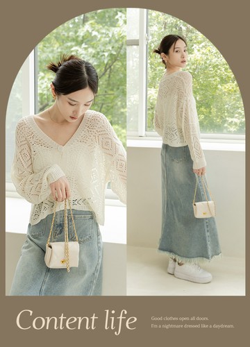 餅乾釦針織外套