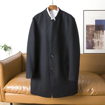 高品超值！秋季中長款立領毛呢大衣男士商務休閑外套品牌剪標男裝