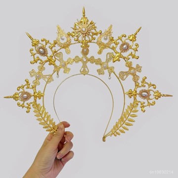 🔥限時下殺🔥洛麗塔阿波羅髮箍天使皇冠聖母光環太陽誇張走秀拍照頭飾道具加厚