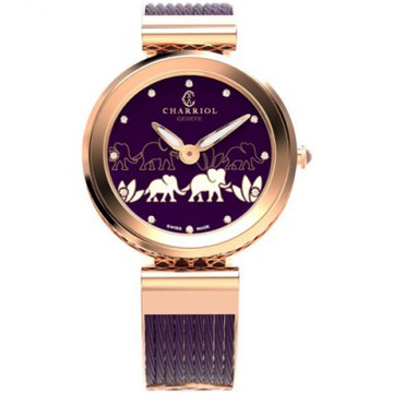 CHARRIOL 夏利豪 Animals Forever系列 永恆鋼索腕錶/32mm-紫
