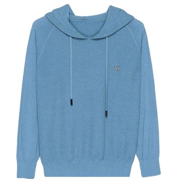 鄂爾多斯市桑蠶絲連帽長袖衛衣女寬松薄款春秋新款真絲針織衫上衣