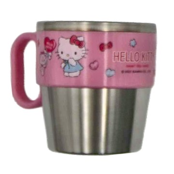Hello Kitty 凱蒂貓 疊疊杯 304不鏽鋼 耐熱水溫-20~80度 用途: 食品容器  粉色  1個