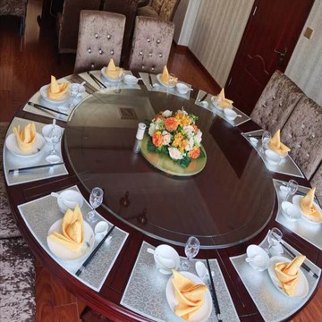 壓邊圓桌餐墊扇形餐桌墊酒店餐位墊中式隔熱餐墊pvc防水塑料