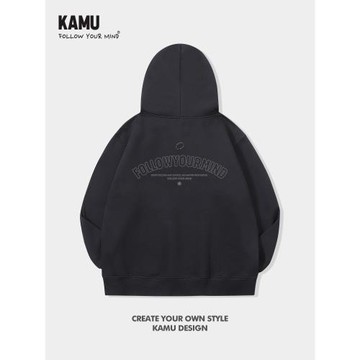 美式潮牌字母印花重磅長袖連帽衛衣男士秋季高街復古寬松休閑外套