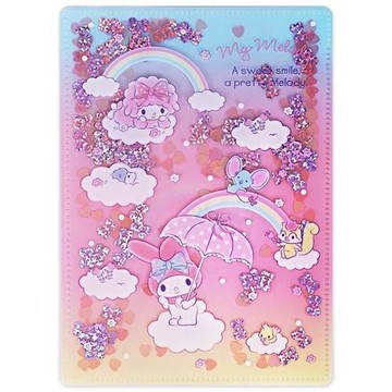【震撼精品百貨】My Melody_美樂蒂~Sanrio 美樂蒂亮片裝飾雙開式文件夾(B6)#36391