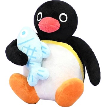 絨毛玩偶 企鵝家族Pingu絨毛娃娃玩偶抱枕抱魚款35公分/30公分 84147(生日禮物 聖誕節)【小品館】