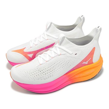 [ACS] Mizuno 慢跑鞋 Neo Vista 2 男鞋 女鞋 白 粉紅 花火系列 厚底 回彈 波浪片 運動鞋 美津濃 J1GC2547-04