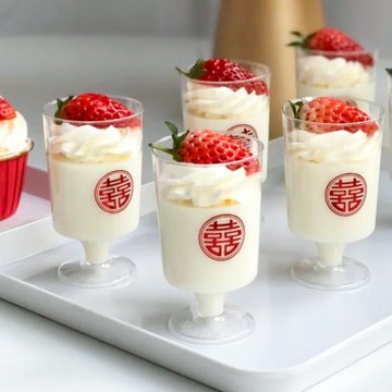 小酒杯杯高腳慕斯硬塑料加厚一次性杯子布丁奶凍甜品杯迷你網紅