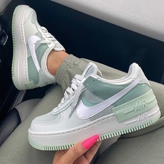 【日本海外代購】Nike Air Force 1 Shadow 白綠 薄荷綠 厚底 增高 滑板鞋 女鞋 CW2655-001