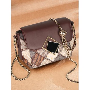 質感斜挎小包包女士2024新款百搭高級真皮小眾設計師單肩鏈條精致