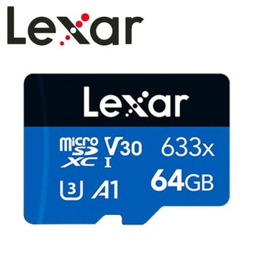 Lexar 雷克沙 64GB microSDXC 633x UHS-I A1 U3 V30 記憶卡