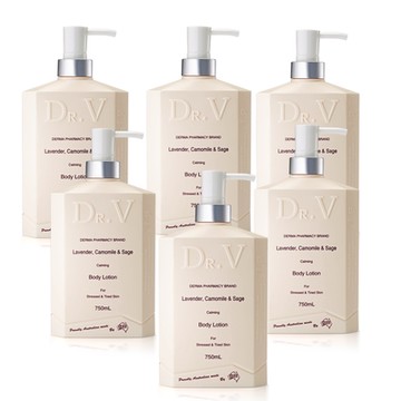 【澳洲Dr. V】專業級配方-薰衣草柑菊身體乳液(6入組 750ml/瓶)