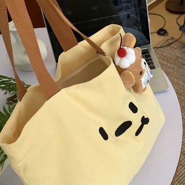 可愛小衆帆布包女士上班輕便托特包包寶媽外出刺繡單肩包夏季 帆布袋 肩背包 上班包包 帆布袋包包 上班包包多層 帆布托特