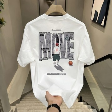 買五件送一件 美式潮流高級感T恤 短版韓系上衣 夏季男裝 純棉小眾短袖t恤男 寬鬆打底衫 潮T短T 日系學院風 百搭衣服