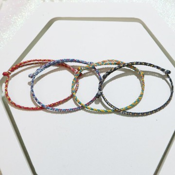 【手編蠟繩】彩色漸層 極細蠟線 幸運手鍊 | 大員囡仔