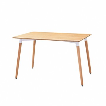 E-home EMST北歐簡約實木腳長方桌-120x60cm-兩色可選原木色