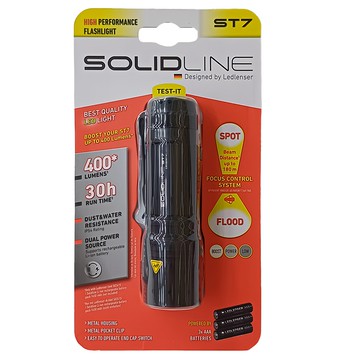 SOLIDLINE ST7 航空鋁合金手電筒 - 400流明 30小時運行時間 IP54防塵防水  1個