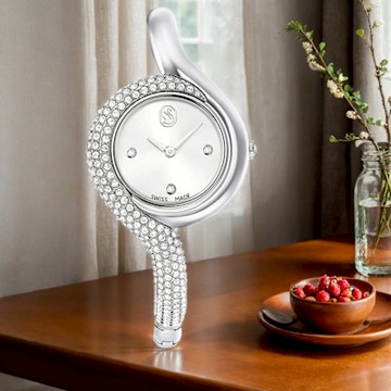 SWAROVSKI 施華洛世奇 Dextera 迷人曲線手鐲式水晶手錶 女錶 新年開運 送禮推薦-29mm 5700996