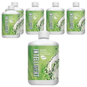 INTELLIGENT 因特力淨酵素漱口水 清新茶香  300ml  6瓶