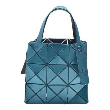 ISSEY MIYAKE 三宅一生 BAOBAO CARAT系列 3X3亮面手提包(綠松石色)