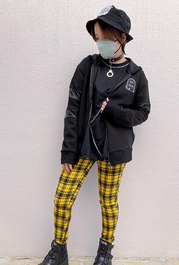 拼接拉鍊連帽衫/黑色/均碼/hellcatpunks/hcp-pk-0060