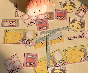 【小熊貓系列】拼布便簽本可撕留言本