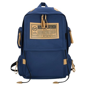 bebehome 立體時尚帆布雙肩後包 580g  44 x 28 x 14cm  藍色