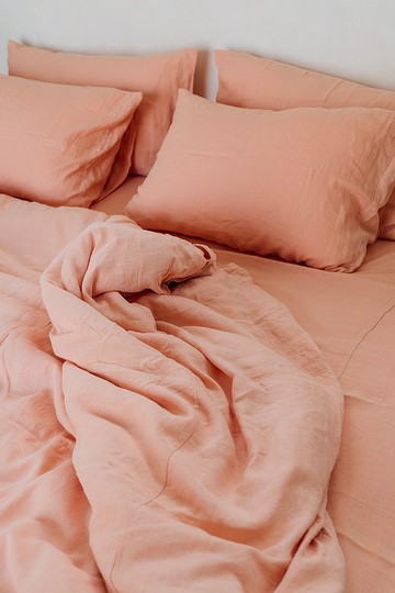 桃紅麻被套 / 柔軟麻/ 被套 / 被套