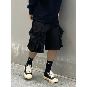山本耀司短褲男大口袋設計5分褲夏季五分休閑褲寬松垂感闊腿中褲