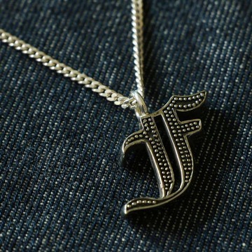 吊墜項鍊A-Z銀色字母首字母