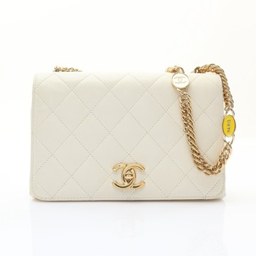 CHANEL 香奈兒 鍊帶兩用包 白色 羊皮 金扣 AS3751 【二手名牌BRAND OFF】