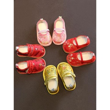 寶寶鞋新年鞋男女童唐裝鞋嬰兒周歲鞋手工布鞋1-3歲2兒童學步軟底
