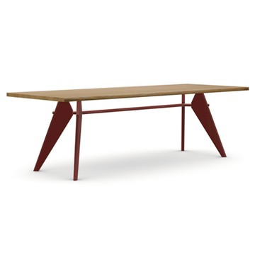 EM Table 餐桌／工作桌（淺橡木、東洋紅椅腳、240 公分）