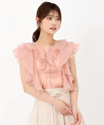 輕紗感層次荷葉襯衫(MM528115)