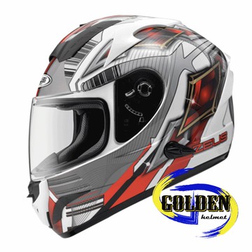 ZEUS 806F II58 白紅 全罩安全帽 (內藏墨鏡)