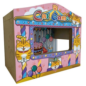 現貨台灣-寵喵樂 cat game雙層貓抓屋一體成型耐用100% ep-395