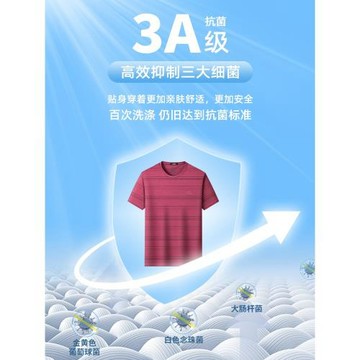 老爺車夏季短袖T恤男冰絲棉條紋中年圓領透氣上衣服爸爸夏裝汗衫