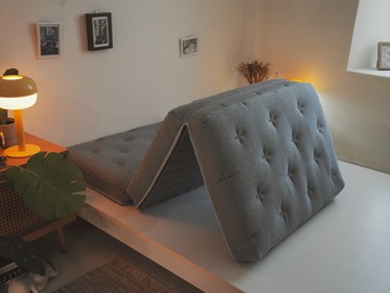 天絲表布-灰色款｜AlizzZ 三折輕巧床墊 10天安心試睡 MIT台灣製 適中床/偏硬床/偏軟床 可選【"不提供"外島地區寄送/貨到付款，偏遠地區需加收費用】