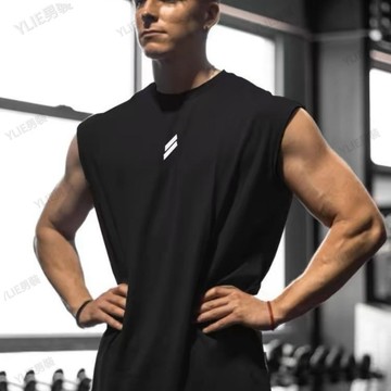 💖限時購💖 美式速乾背心 男士無袖 T恤 夏季短袖上衣 跑步運動背心純色背心男士無袖t恤夏季潮流潮牌運動健身寬鬆衣服