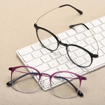 跨境新款電腦護目防藍光眼鏡架 TR90眼鏡框 小清新圓框平光鏡男女